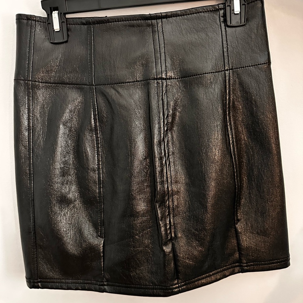 Faux leather free people skirt